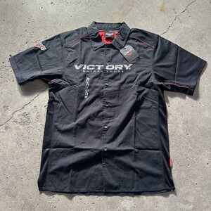 Victory Motorcycles Dealer Work Shirt Black Mesh Vented Embroider Polaris M NWT
